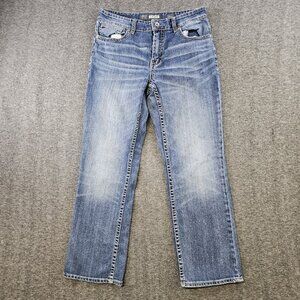 BKE Jeans Mens 33 S Blue Tyler Straight Dark Wash Mid Rise Stretch Denim